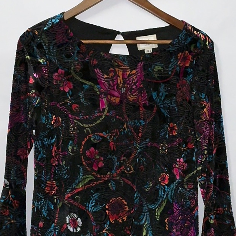 Beautiful Black Dress from eci. Size M. Black Velvet with beautiful colors. - Picture 2 of 10